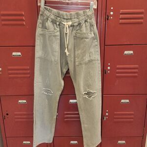Bohme NWT Sage Green Distressed Utility Straight Leg Gorpcore Streetwear Y2K  S